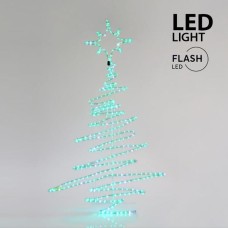 Χριστουγεννιάτικο Διακοσμητικό Δέντρο 9Μ LED Φωτοσωλήνας Μονοκάναλος Πράσινο με Λευκό Flash IP44 120X70cm| Eurolamp | 600-20018