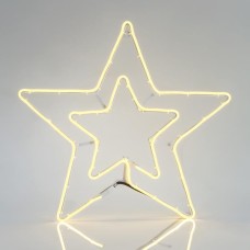 Χριστουγεννιάτικο Διακοσμητικό Αστέρι Διπλό 3Μ LED Φωτοσωλήνας Μονοκάναλος  Θερμό Λευκό IP44 56X58cm| Eurolamp | 600-23032