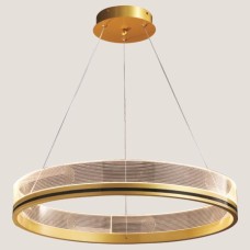 Κρεμαστό Μοντέρνο Φωτιστικό Στρόγγυλο LED 55W Φ80Χ7 Χρυσό | Eurolamp | 144-15001