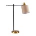 SE21-GM-36-SH3 ADEPT TABLE LAMP Gold Matt and Black Metal Table Lamp Brown Shade | Homelighting | 77-8338