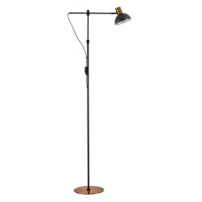 SE21-GM-39-MS3 ADEPT FLOOR LAMP Gold Matt and Black Metal Floor Lamp Black Metal Shade | Homelighting | 77-8352