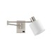 SE21-NM-52-SH1 ADEPT WALL LAMP Nickel Matt Wall lamp with Switcher and White Shade | Homelighting | 77-8372