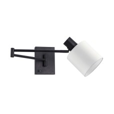 SE21-BL-52-SH1 ADEPT WALL LAMP Black Wall Lamp with Switcher and White Shade | Homelighting | 77-8379