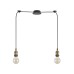SE21-BR-10-BL2 MAGNUM Bronze Metal Pendant with Black Fabric Cable | Homelighting | 77-8691