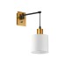 SE21-GM-9-SH1 ADEPT WALL LAMP Gold Matt and Black Metal Wall Lamp White Shade | Homelighting | 77-8875