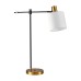SE21-GM-36-SH1 ADEPT TABLE LAMP Gold Matt and Black Metal Table Lamp White Shade | Homelighting | 77-8876