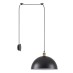 SE21-BR-10-BL1W-MS40 MAGNUM Bronze Metal Wall Lamp with Black Fabric Cable and Metal Shade | Homelighting | 77-8884