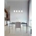 Φωτιστικό οροφής Ράγα τετράφωτη Como από χειροποίητο γυαλί με λευκό ματ σχέδιο | Homelighting | 77-3757
