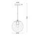 Φωτιστικό Οροφής Κρεμαστό Μονόφωτο Μπάλα Φ30εκ. με ειδικού Φωτισμού Γυαλί σε χρώμιο Aca AD804230